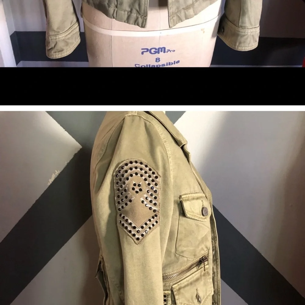 Taverniti So Jeans Olive Jacket with Unique Details - Picture 7 of 12